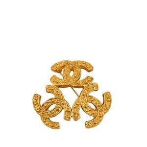 CHANEL Gold Coco Mark Brooch